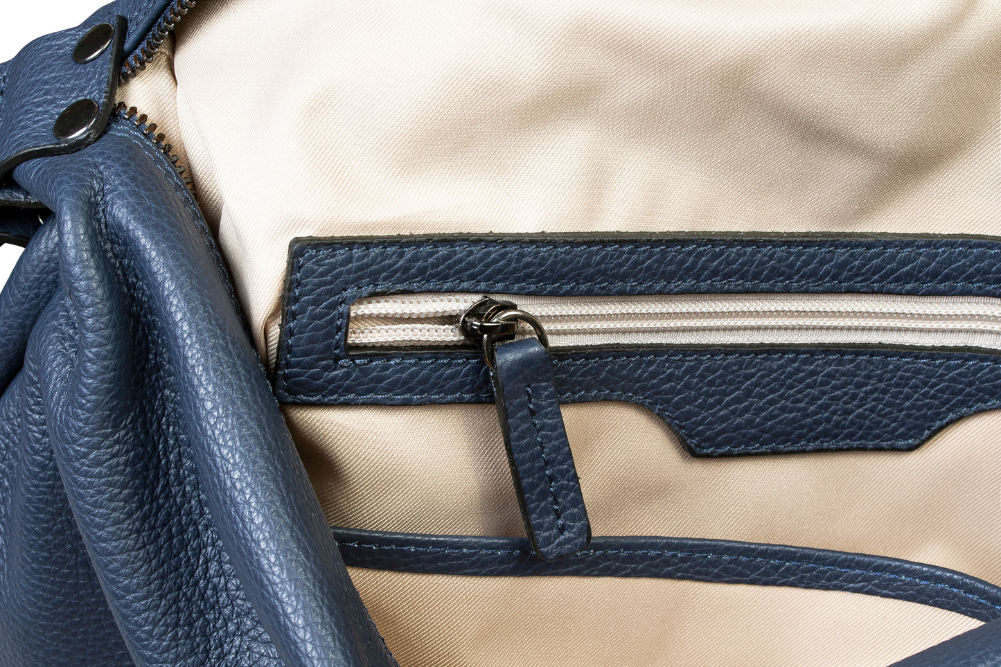 Handtasche Groß mit Nieten Leder Blau